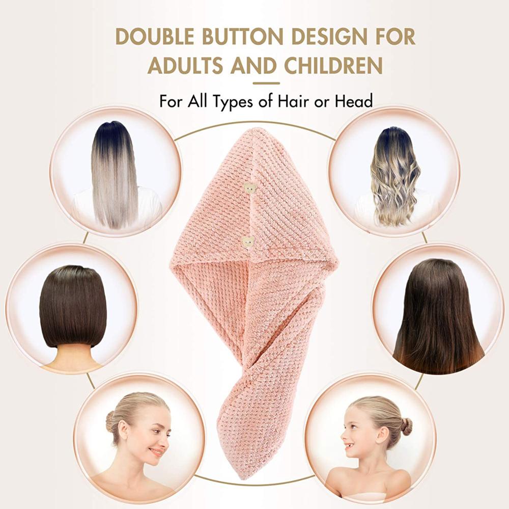 Microfiber Hair Towels Wrap for Women Curly Hair Spa Turban Rapid Hair Drying Towel Bath Shower Cap Quick Dry Towel for Head