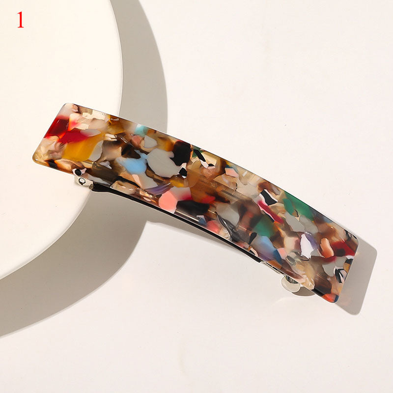 1PC Vintage Hair Clips for Women Leopard Marble Geometric Hairpins Retangle Acetate Barrettes Hairpins Girls Hair accessories