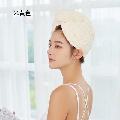 Microfiber Hair Towels Wrap for Women Curly Hair Spa Turban Rapid Hair Drying Towel Bath Shower Cap Quick Dry Towel for Head