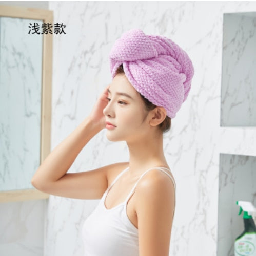 Microfiber Hair Towels Wrap for Women Curly Hair Spa Turban Rapid Hair Drying Towel Bath Shower Cap Quick Dry Towel for Head