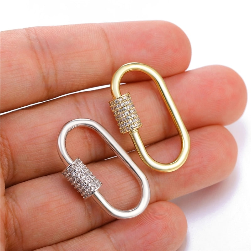 Juya DIY Pendant Carabiner Screw Lock Clasps Supplies For Handmade Women Men Punk Charms Mesh Chains Jewelry Making Accessories