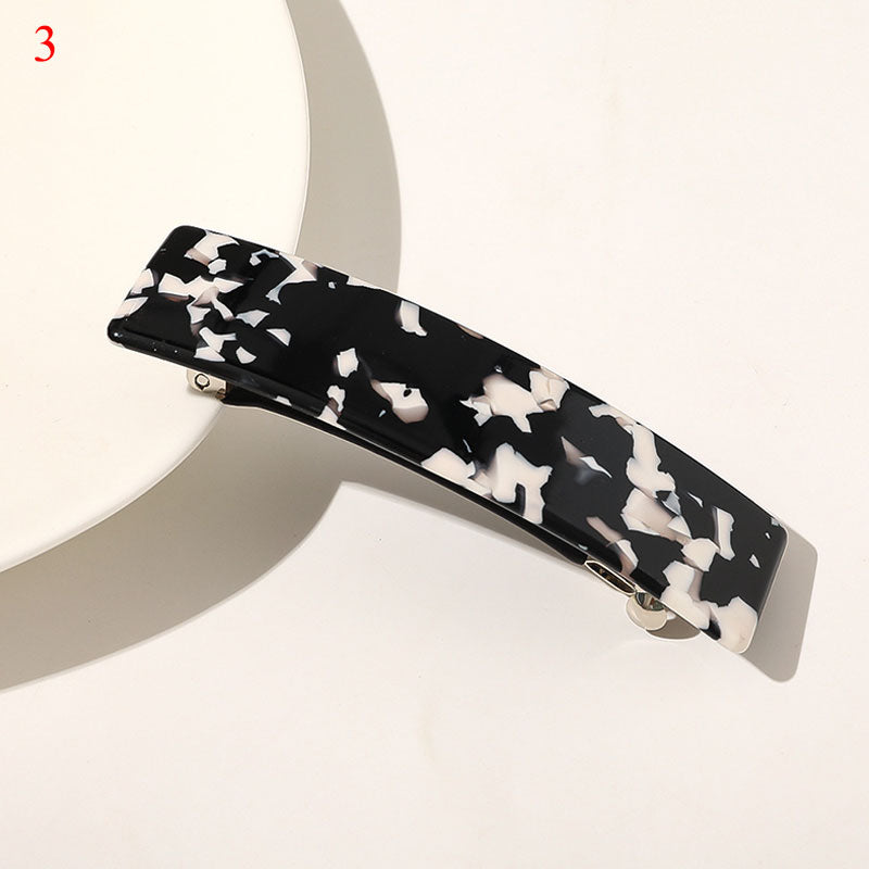 Fashion Semicircle Thin Long Hair Claws Acetate Hairpins Women Marble Print Geometric Hair Clips Barrettes Girl Hair Accessories