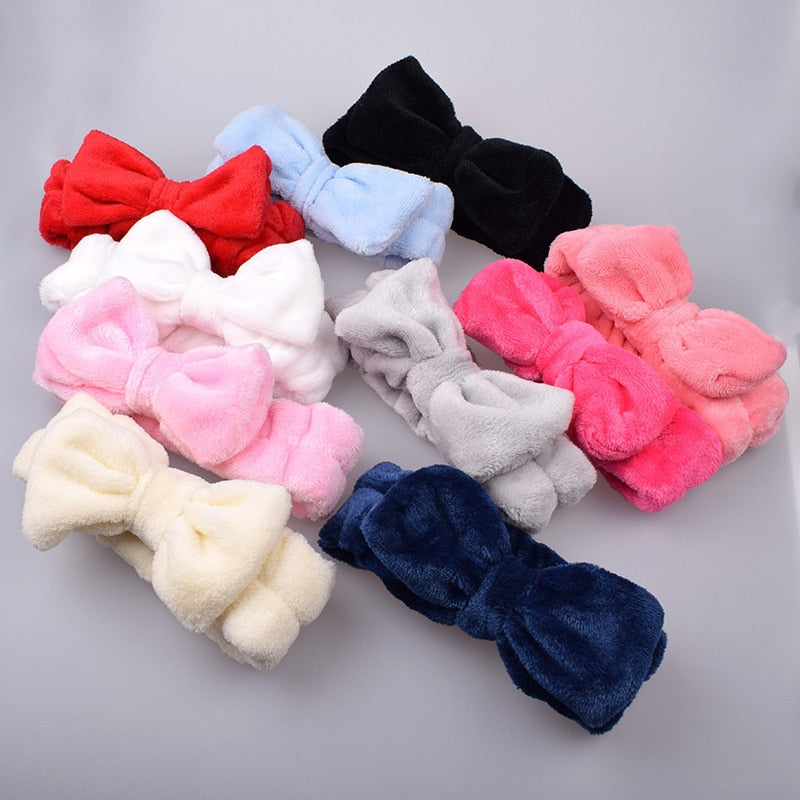 New Letter &quot;OMG&quot; Coral Fleece Soft Bow Headbands for women Girls Cute Hair Holder Hairbands Hair Bands Headwear Hair Accessories