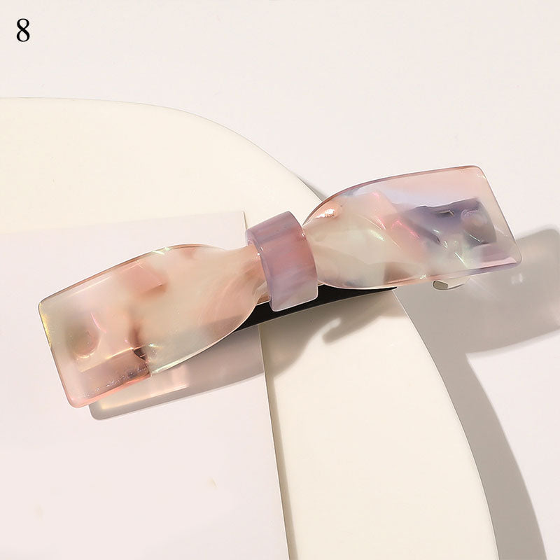 Fashion Semicircle Thin Long Hair Claws Acetate Hairpins Women Marble Print Geometric Hair Clips Barrettes Girl Hair Accessories