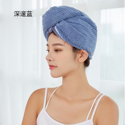 Microfiber Hair Towels Wrap for Women Curly Hair Spa Turban Rapid Hair Drying Towel Bath Shower Cap Quick Dry Towel for Head