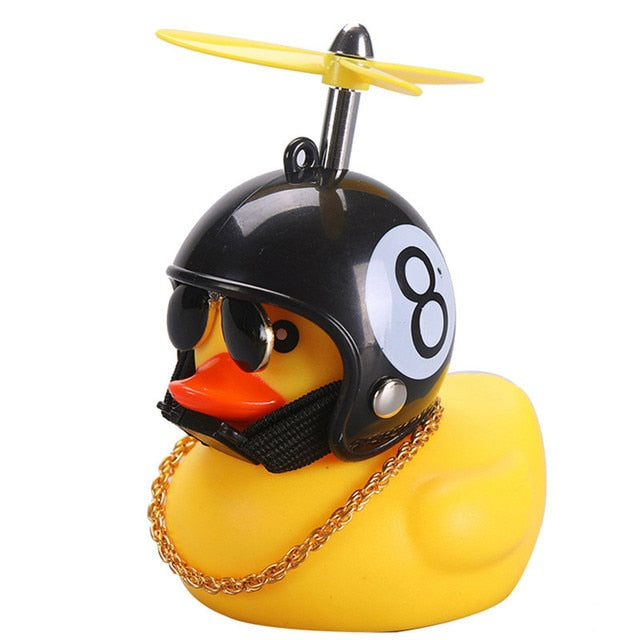 Car Cute Little Yellow Duck With Helmet Propeller Wind-breaking Duck Auto Internal Decoration Car Ornaments Accessories Kids Toy