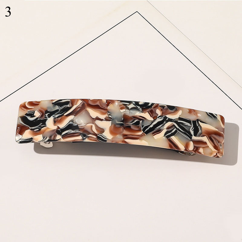 Fashion Semicircle Thin Long Hair Claws Acetate Hairpins Women Marble Print Geometric Hair Clips Barrettes Girl Hair Accessories