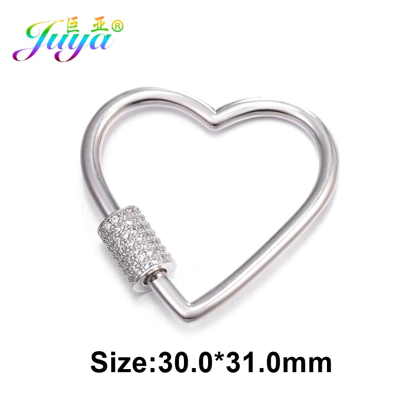 Juya DIY Pendant Carabiner Screw Lock Clasps Supplies For Handmade Women Men Punk Charms Mesh Chains Jewelry Making Accessories