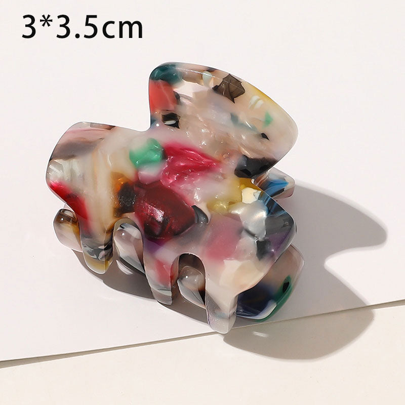 Fashion Semicircle Thin Long Hair Claws Acetate Hairpins Women Marble Print Geometric Hair Clips Barrettes Girl Hair Accessories