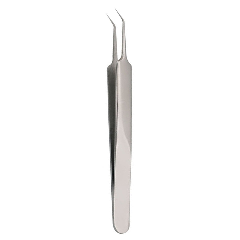 Useful Stainless steel Straight Bend Curved Blackhead Acne Clip Tweezer Pimple Comedone Remover Kit Face Cleaner