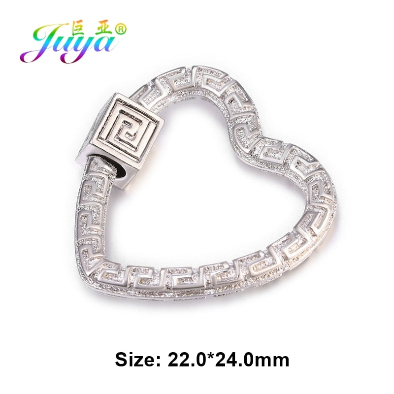 Juya DIY Pendant Carabiner Screw Lock Clasps Supplies For Handmade Women Men Punk Charms Mesh Chains Jewelry Making Accessories