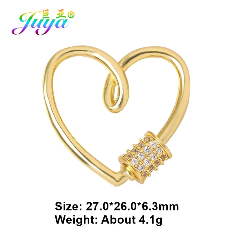 Juya DIY Pendant Carabiner Screw Lock Clasps Supplies For Handmade Women Men Punk Charms Mesh Chains Jewelry Making Accessories