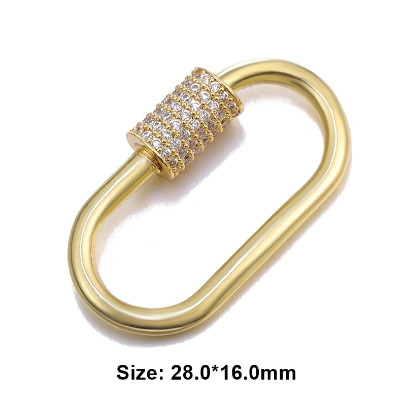 Juya DIY Pendant Carabiner Screw Lock Clasps Supplies For Handmade Women Men Punk Charms Mesh Chains Jewelry Making Accessories