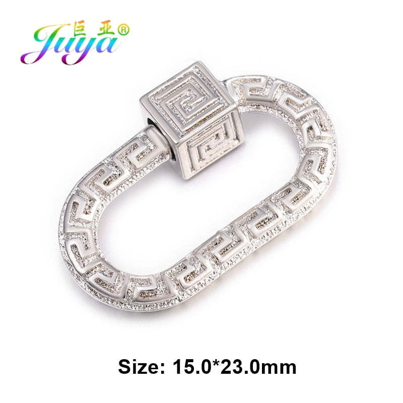 Juya DIY Pendant Carabiner Screw Lock Clasps Supplies For Handmade Women Men Punk Charms Mesh Chains Jewelry Making Accessories