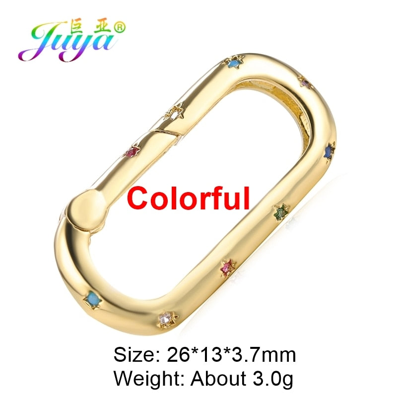 Juya DIY Pendant Carabiner Screw Lock Clasps Supplies For Handmade Women Men Punk Charms Mesh Chains Jewelry Making Accessories