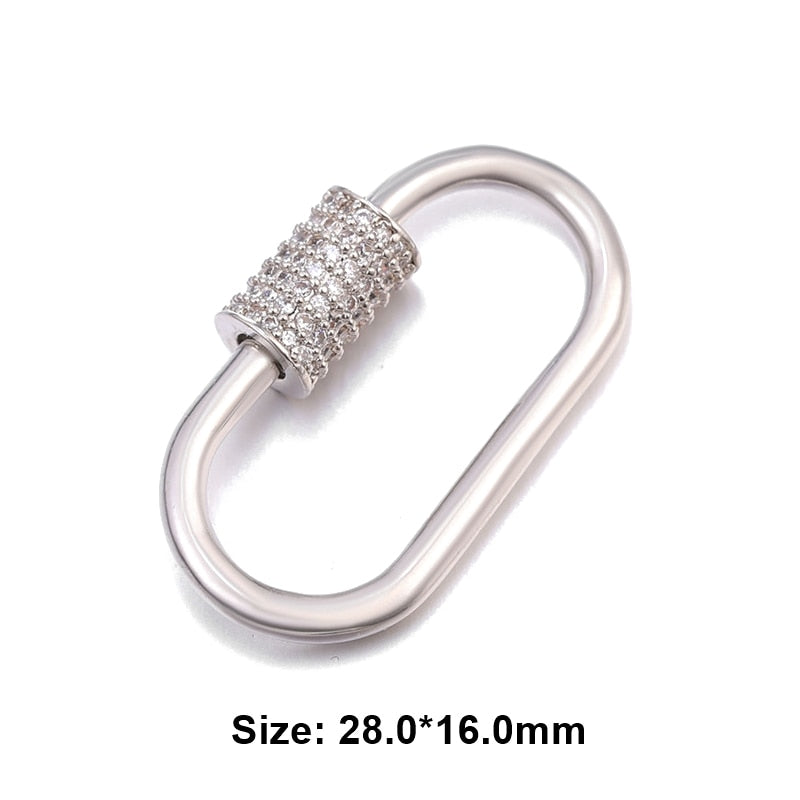 Juya DIY Pendant Carabiner Screw Lock Clasps Supplies For Handmade Women Men Punk Charms Mesh Chains Jewelry Making Accessories