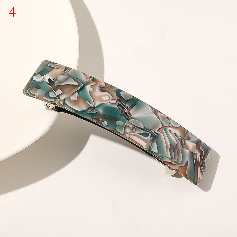 Fashion Semicircle Thin Long Hair Claws Acetate Hairpins Women Marble Print Geometric Hair Clips Barrettes Girl Hair Accessories