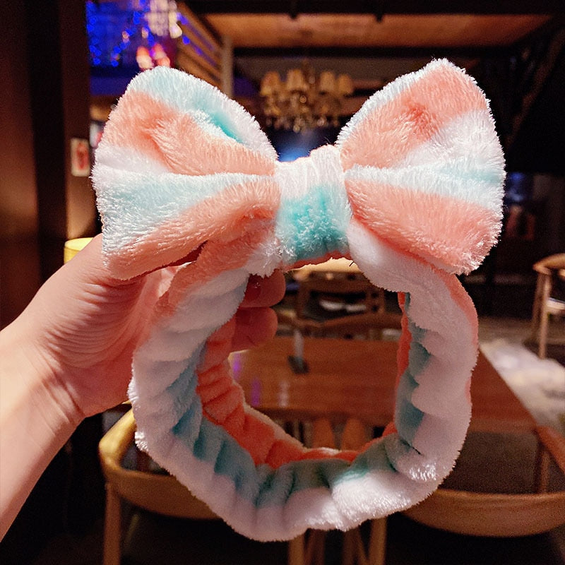 New Letter &quot;OMG&quot; Coral Fleece Soft Bow Headbands for women Girls Cute Hair Holder Hairbands Hair Bands Headwear Hair Accessories