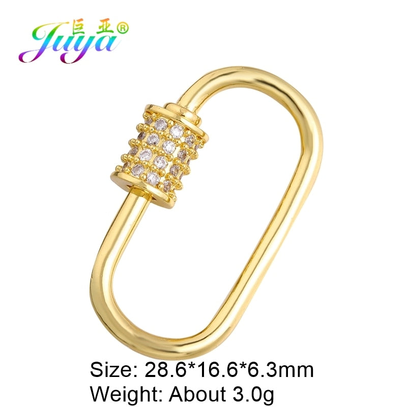 Juya DIY Pendant Carabiner Screw Lock Clasps Supplies For Handmade Women Men Punk Charms Mesh Chains Jewelry Making Accessories