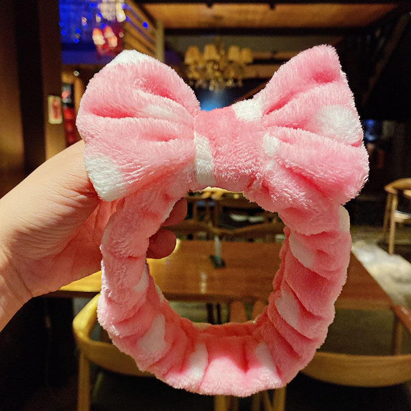 New Letter &quot;OMG&quot; Coral Fleece Soft Bow Headbands for women Girls Cute Hair Holder Hairbands Hair Bands Headwear Hair Accessories