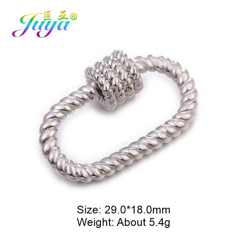 Juya DIY Pendant Carabiner Screw Lock Clasps Supplies For Handmade Women Men Punk Charms Mesh Chains Jewelry Making Accessories