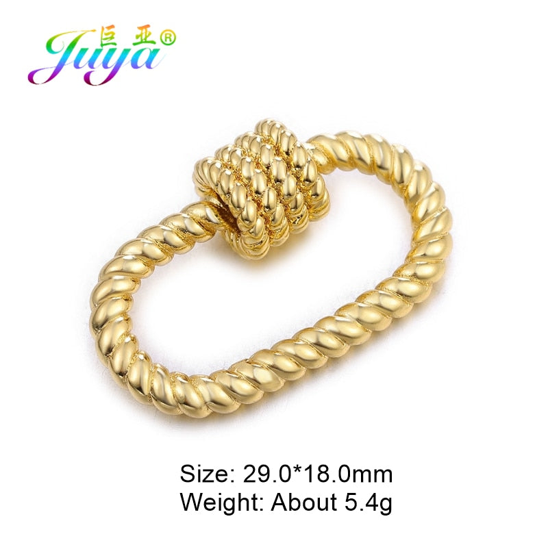 Juya DIY Pendant Carabiner Screw Lock Clasps Supplies For Handmade Women Men Punk Charms Mesh Chains Jewelry Making Accessories