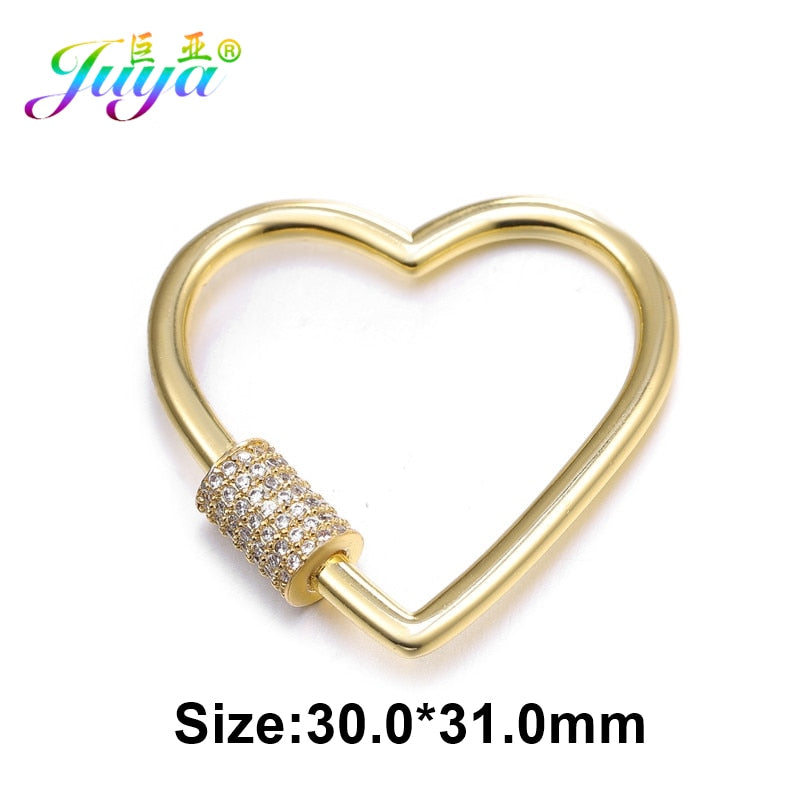 Juya DIY Pendant Carabiner Screw Lock Clasps Supplies For Handmade Women Men Punk Charms Mesh Chains Jewelry Making Accessories