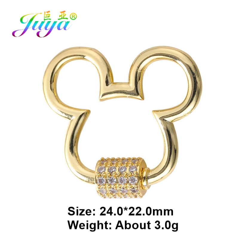 Juya DIY Pendant Carabiner Screw Lock Clasps Supplies For Handmade Women Men Punk Charms Mesh Chains Jewelry Making Accessories