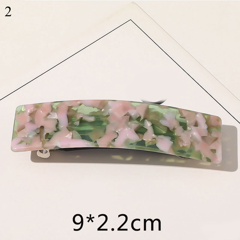 Fashion Semicircle Thin Long Hair Claws Acetate Hairpins Women Marble Print Geometric Hair Clips Barrettes Girl Hair Accessories