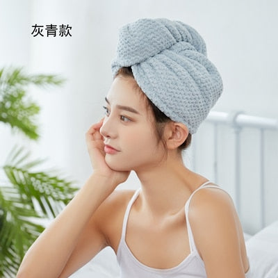 Microfiber Hair Towels Wrap for Women Curly Hair Spa Turban Rapid Hair Drying Towel Bath Shower Cap Quick Dry Towel for Head