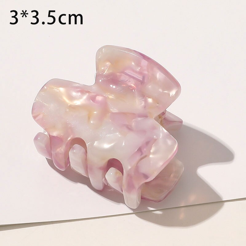 Fashion Semicircle Thin Long Hair Claws Acetate Hairpins Women Marble Print Geometric Hair Clips Barrettes Girl Hair Accessories