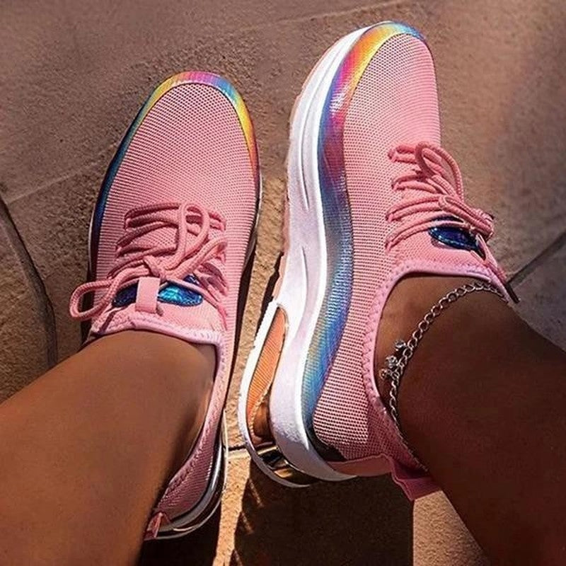 New Sneakers Women Casual Shoes Mesh Air-Cushion Flat Anti-Slip Women Sneakers Outdoor Jogging Trainer Female Vulcanized Shoes