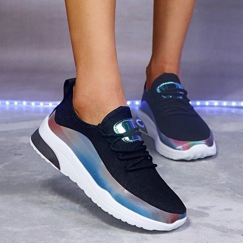 New Sneakers Women Casual Shoes Mesh Air-Cushion Flat Anti-Slip Women Sneakers Outdoor Jogging Trainer Female Vulcanized Shoes