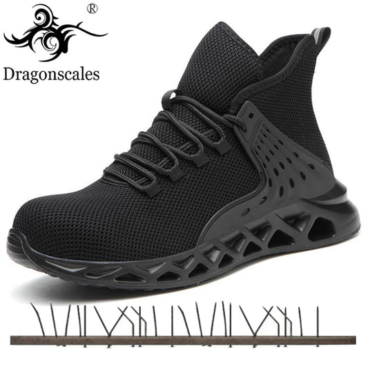 Work Shoes 2020 Men&#39;s Outdoor Mesh light Breathable Safety Sneakers Boots Steel Toe Anti Smashing Safety Shoes Plus size 38-48